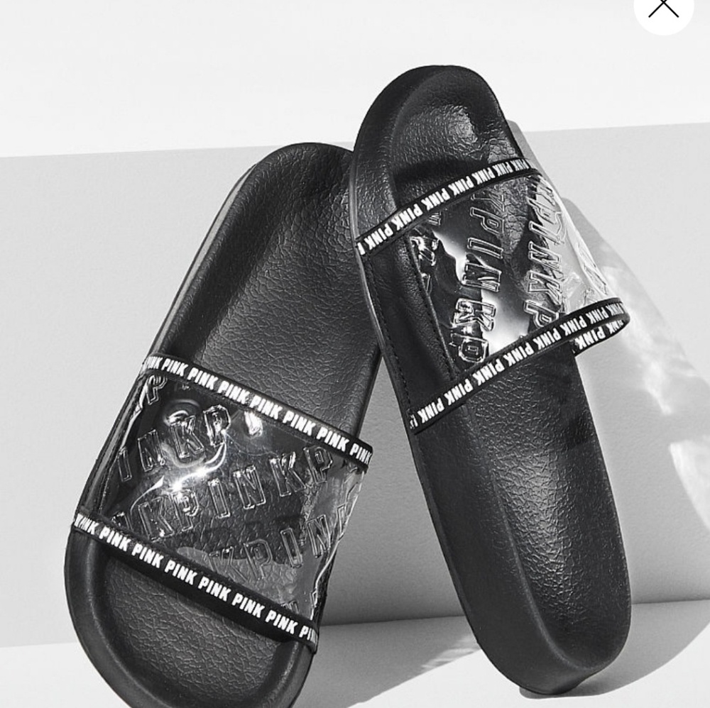 PINK SLIDES Clear embossed logo slides